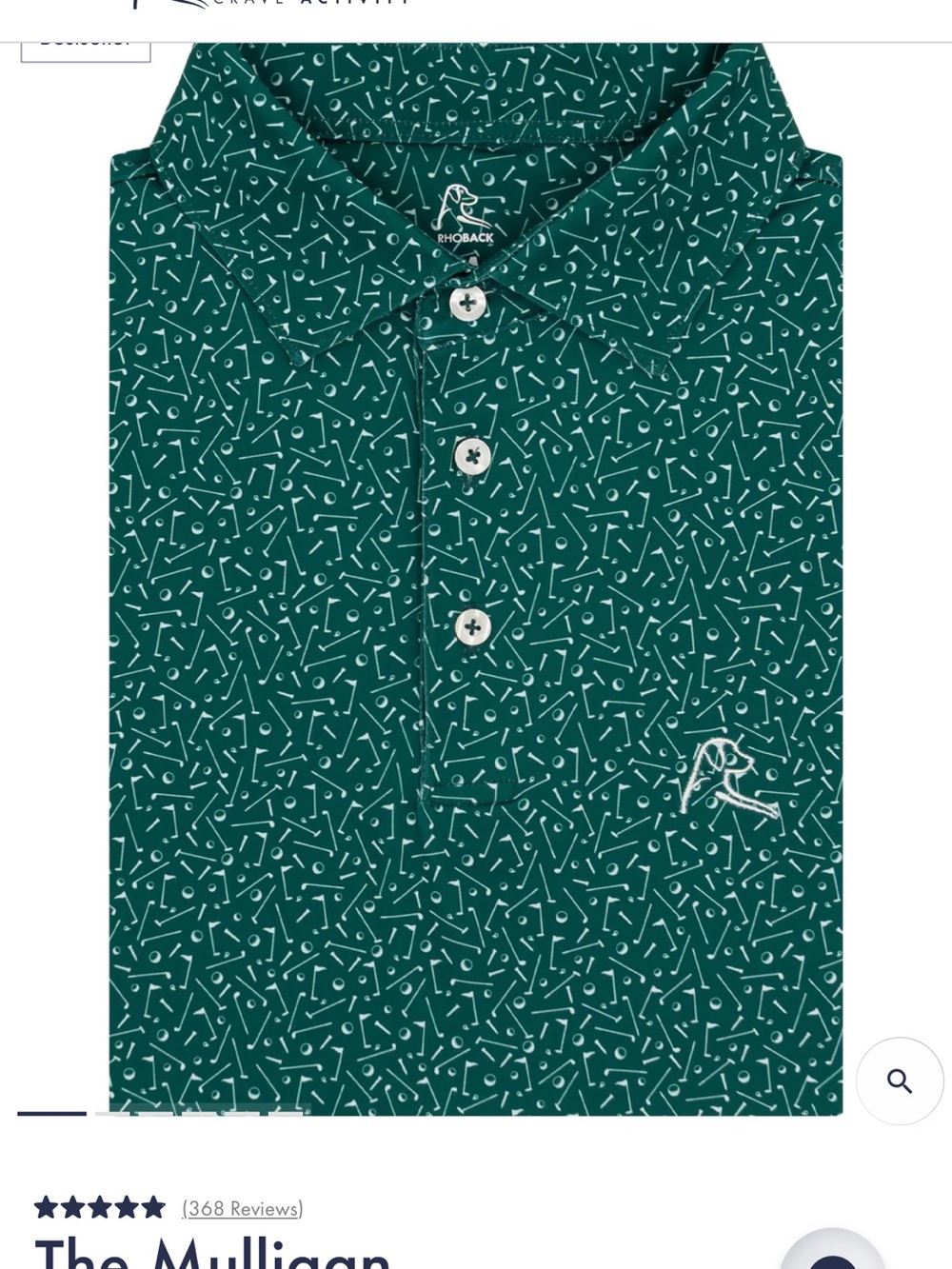 Rhoback "The Mulligan" Green Golf Print Polo XXL